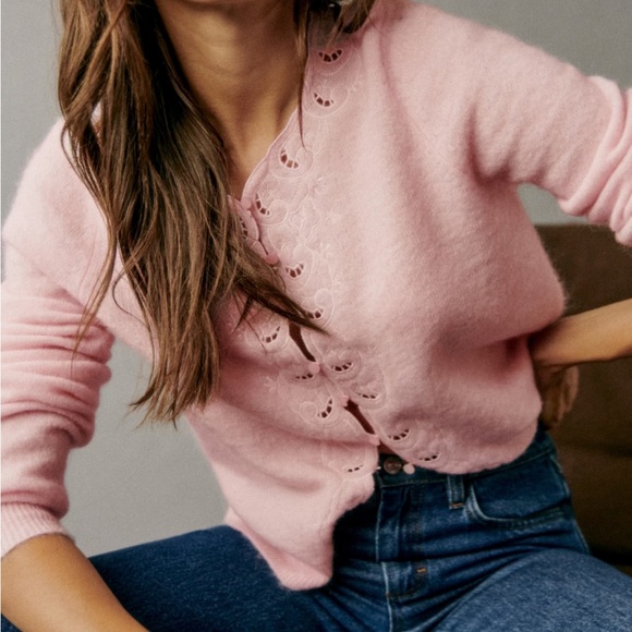 Sézane Yasaline Pink Cardigan - Picture 2 of 5